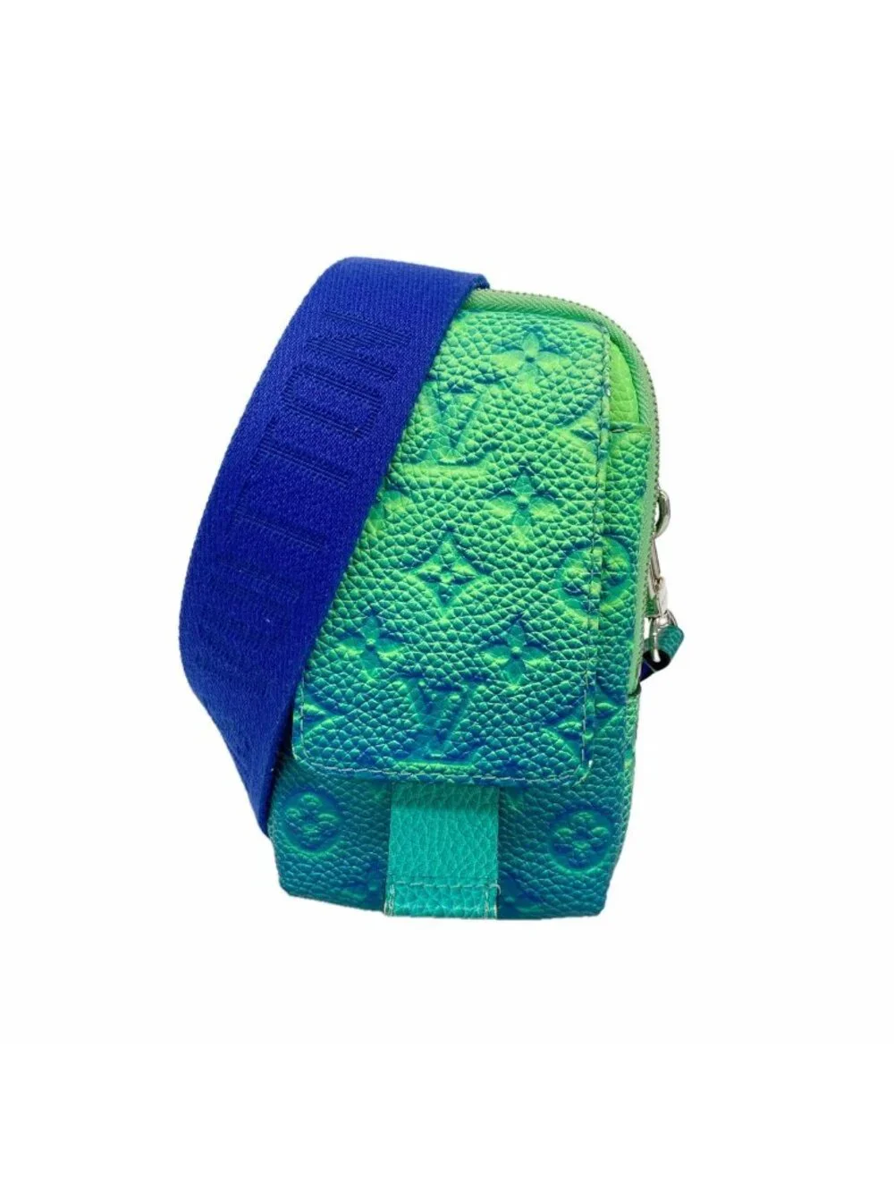 Louis Vuitton Shoulder Bag Taurillon Illusion Double Pouch Blue Vert